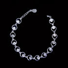 Flowers Design Plain Silver Bracelet Pure 925 Anti Allergic For Gift / Party